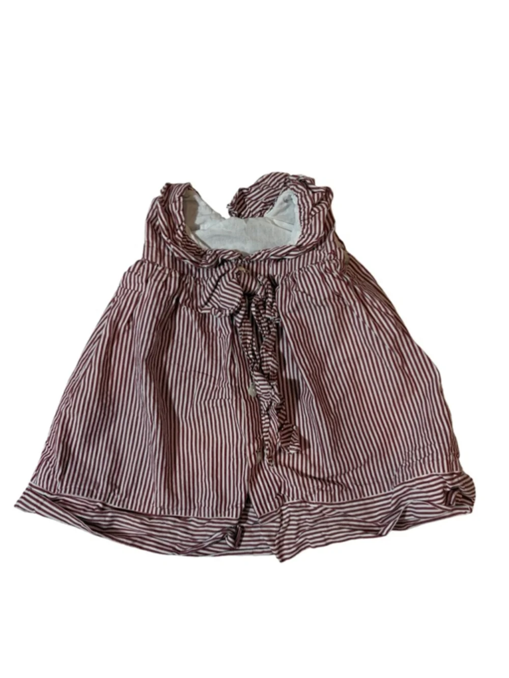 Edgehill Collection Striped Ruffle Dress Baby Girls 9M Burgundy Cottagecore
